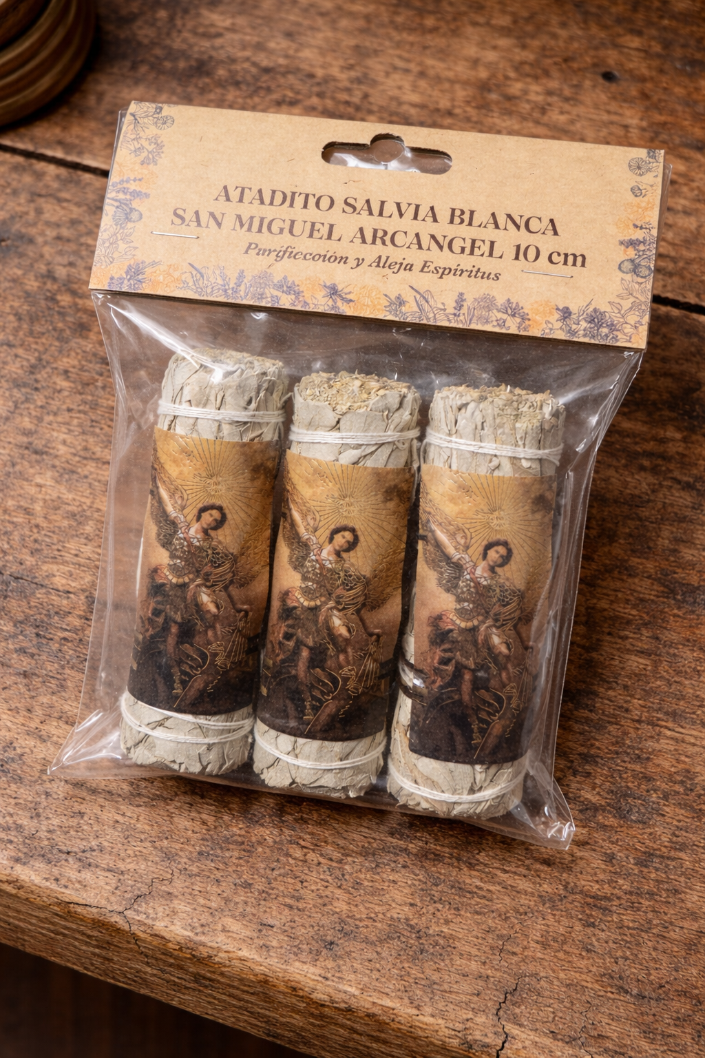 Atadito Salvia Blanca San Miguel Arcángel 10 cm – Purificación y Protección