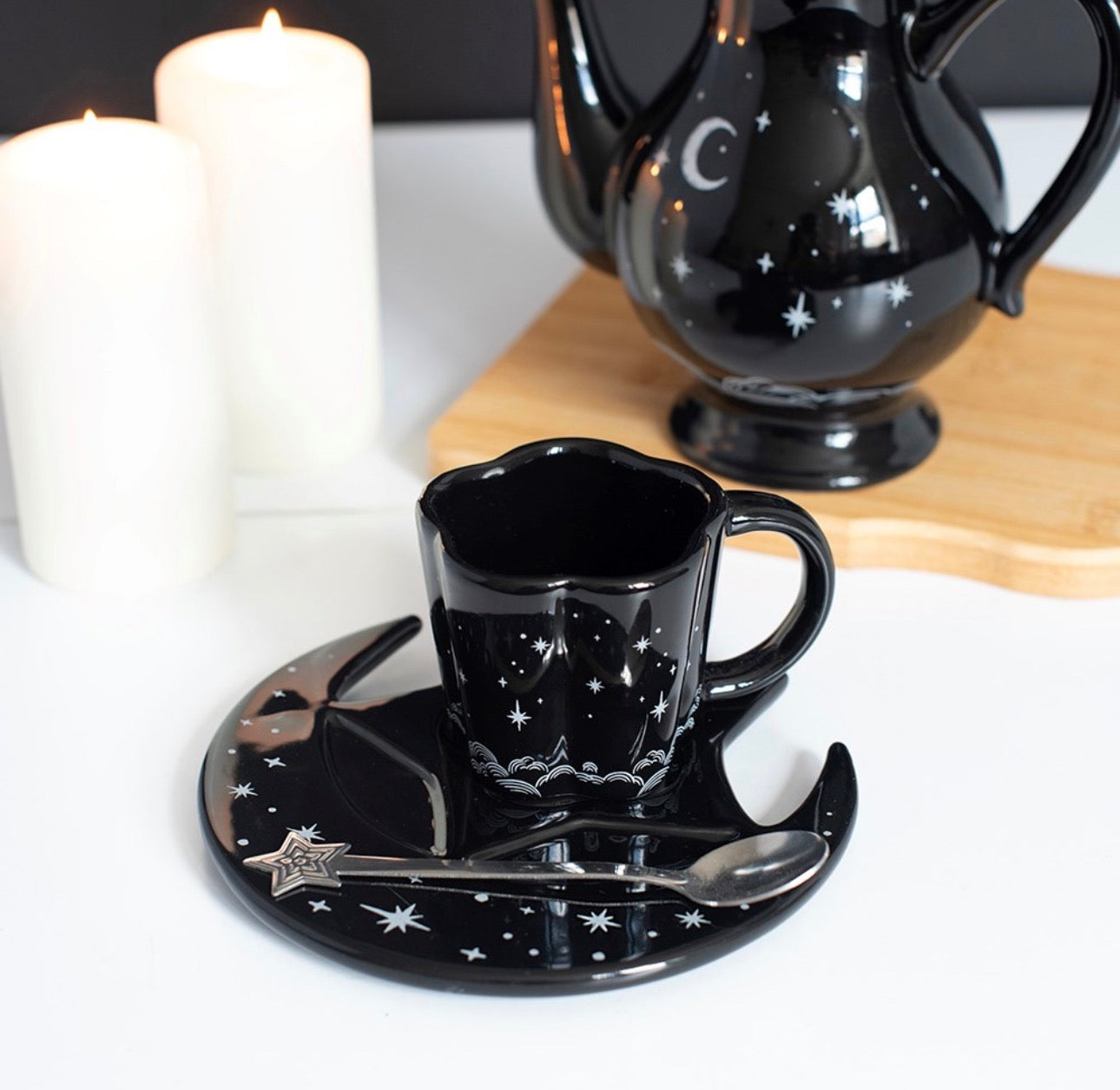JUEGO DE TAZA, PLATO Y CUCHARA PARA CAFÉ ESPRESSO