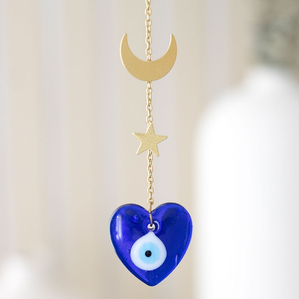 Colgante de corazón de cristal del Ojo que todo lo ve