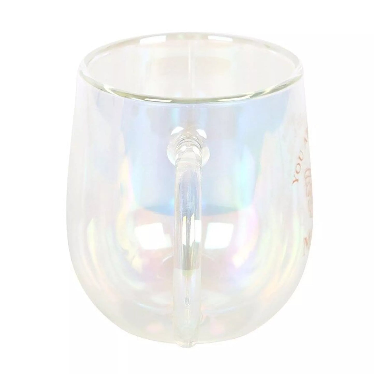Taza de vidrio iridiscente de doble pared "You Are Made of Magic"
