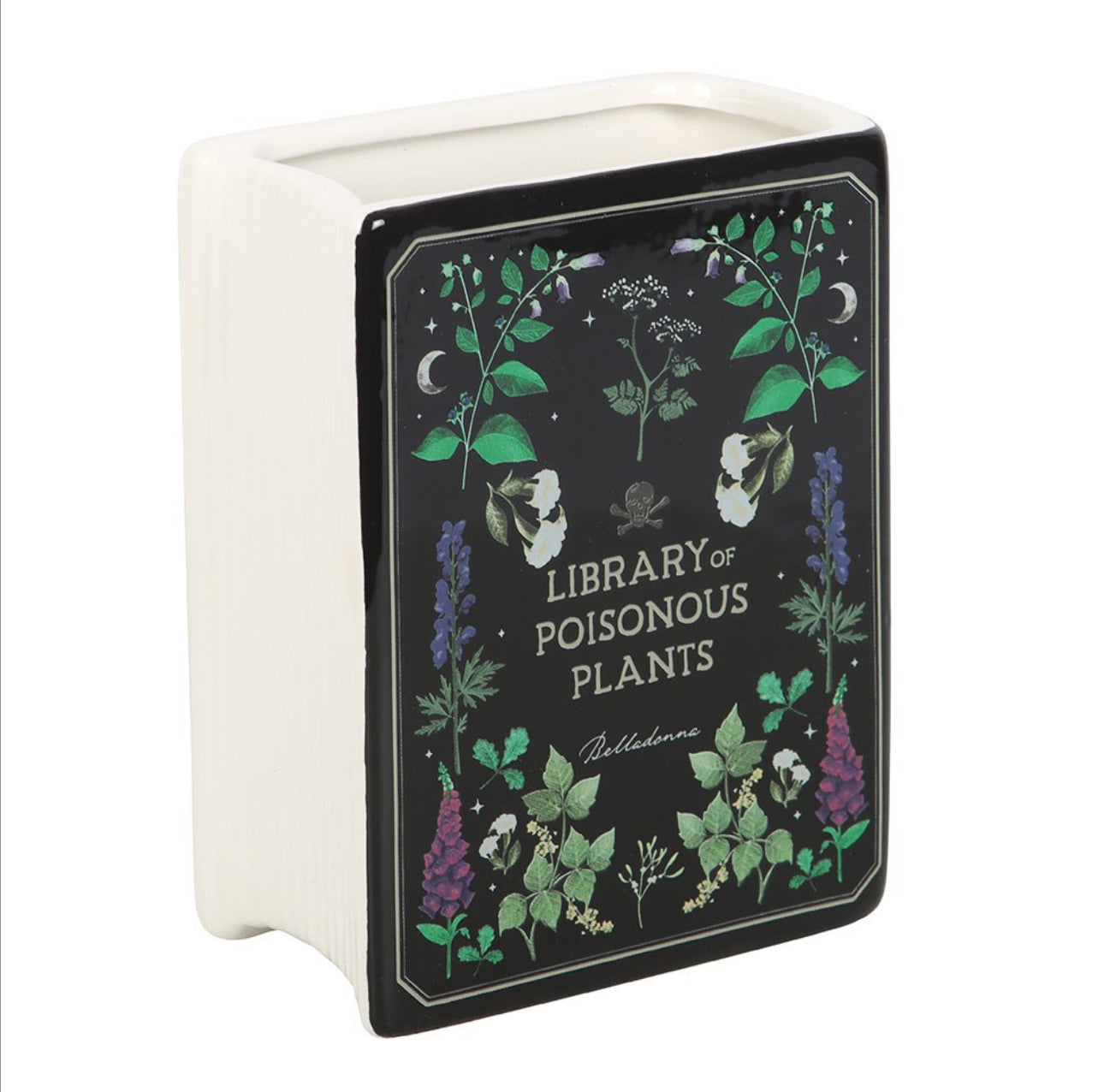 Jarrón con forma de libro de plantas