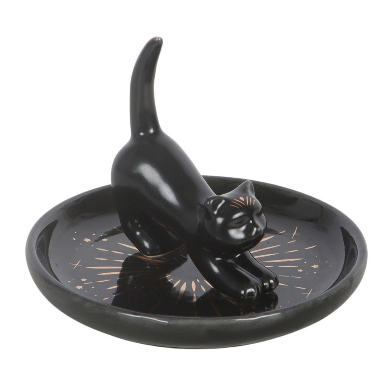 PLATO DE AMULETOS MÁGICOS CON FORMA DE GATO NEGRO