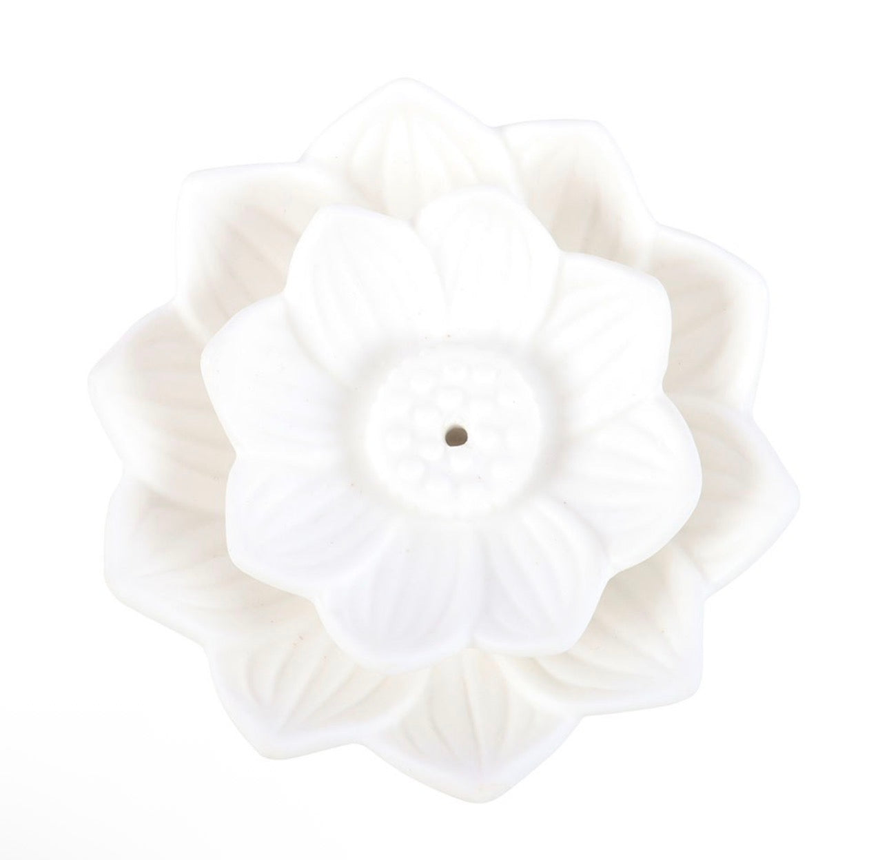 PORTA VARILLAS DE INCIENSO CON FORMA DE FLOR DE LOTO BLANCA