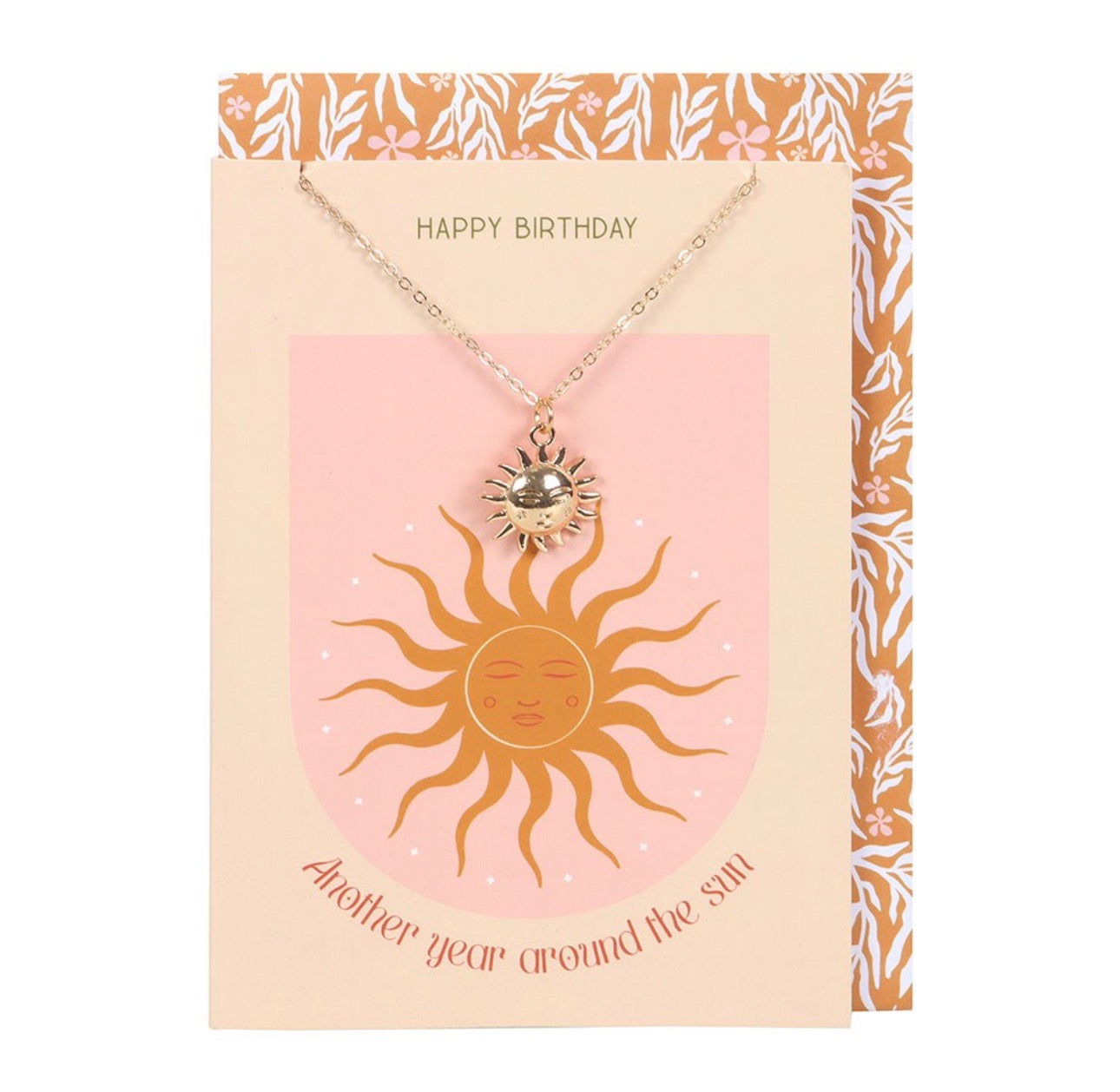COLLAR DE SOL EN TARJETA DE CUMPLEAÑOS