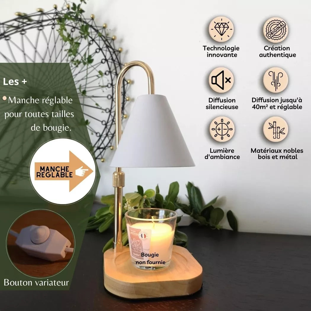 Lámpara difusora de velas sin humo y de mayor duración color blanco