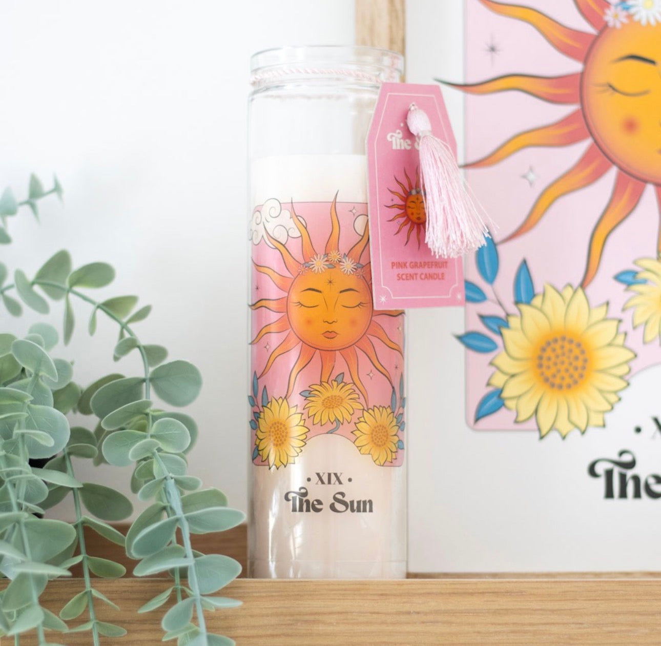 VELA TUBO DE POMELO ROSA SOL