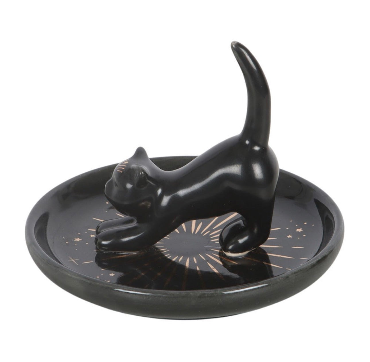 PLATO DE AMULETOS MÁGICOS CON FORMA DE GATO NEGRO