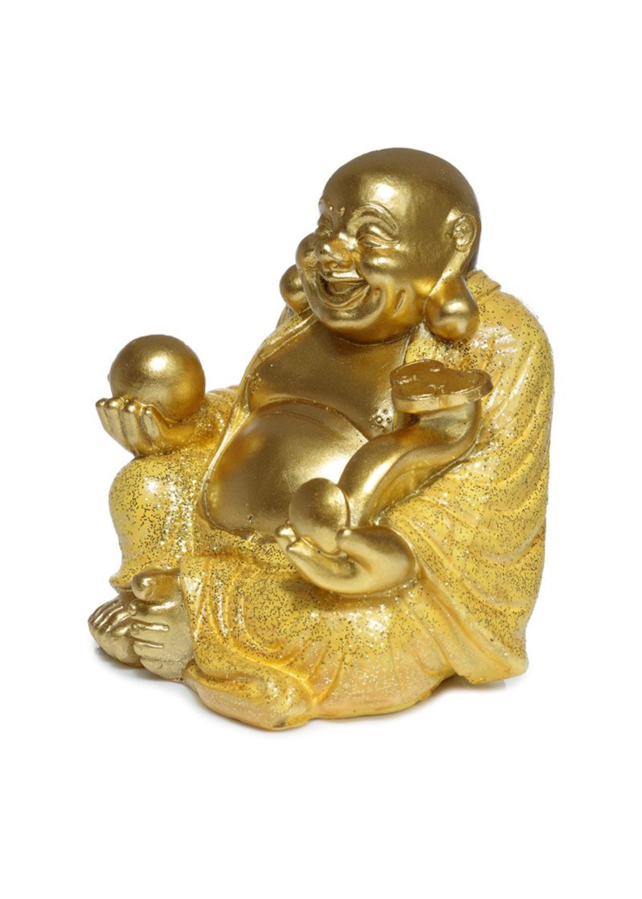 Figura de Buda Mini Buda Chino que Ríe de la Suerte con Purpurina 8cm