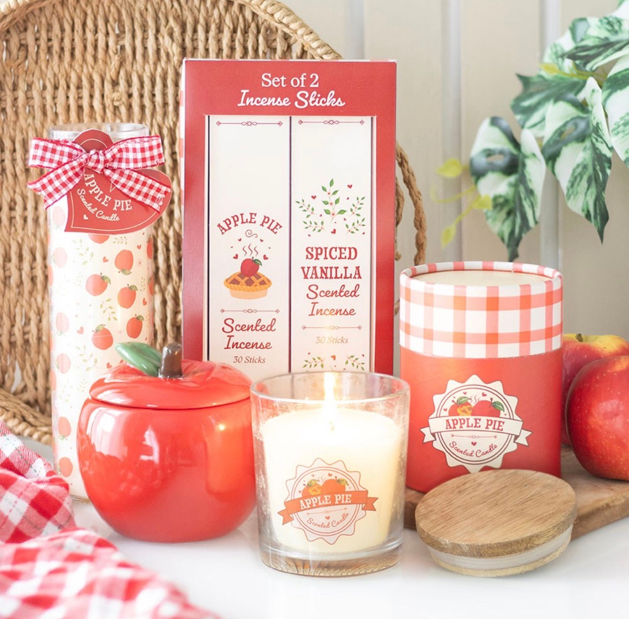 VELA DE TUBO DE TARTA DE MANZANA CON ESTAMPADO DE MANZANA