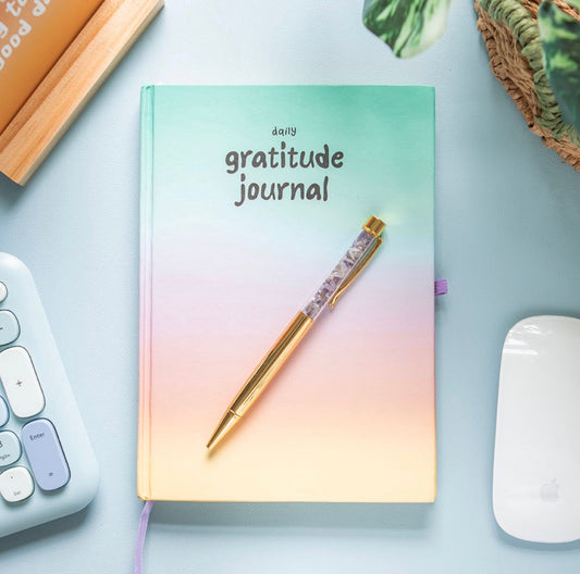 Libreta DE GRATITUD MULTICOLOR CON PLUMA AMATISTA