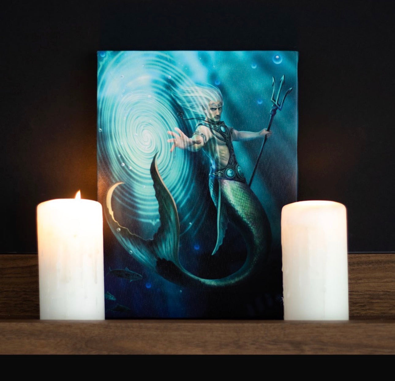 PLACA DE LIENZO DE MAGO DEL ELEMENTO AGUA DE 19X25 CM DE ANNE STOKES