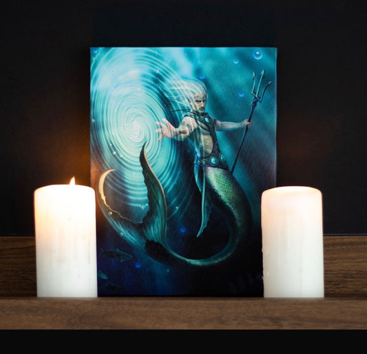 PLACA DE LIENZO DE MAGO DEL ELEMENTO AGUA DE 19X25 CM DE ANNE STOKES