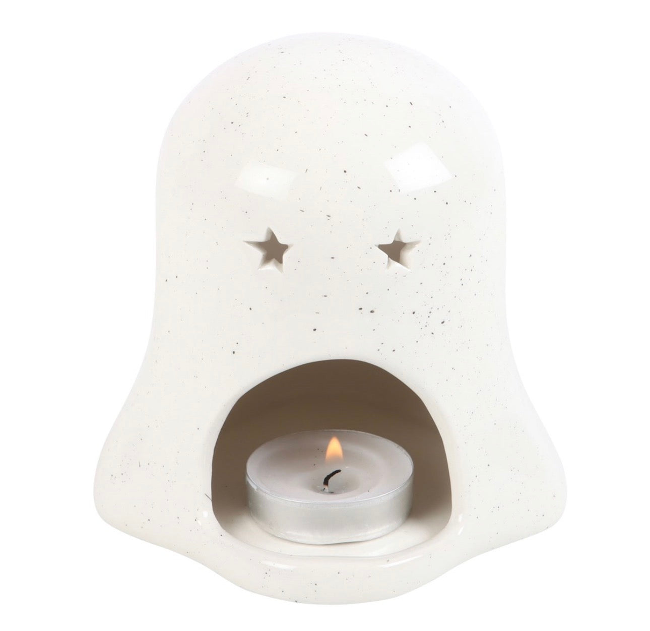 PORTAVELAS CON FORMA DE FANTASMA Y CALABAZA