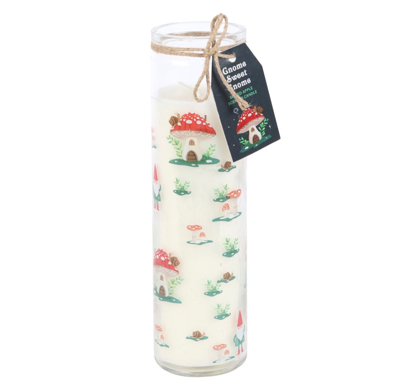 VELA DE TUBO DE MANZANA ESPECIADA DE GNOMO DULCE