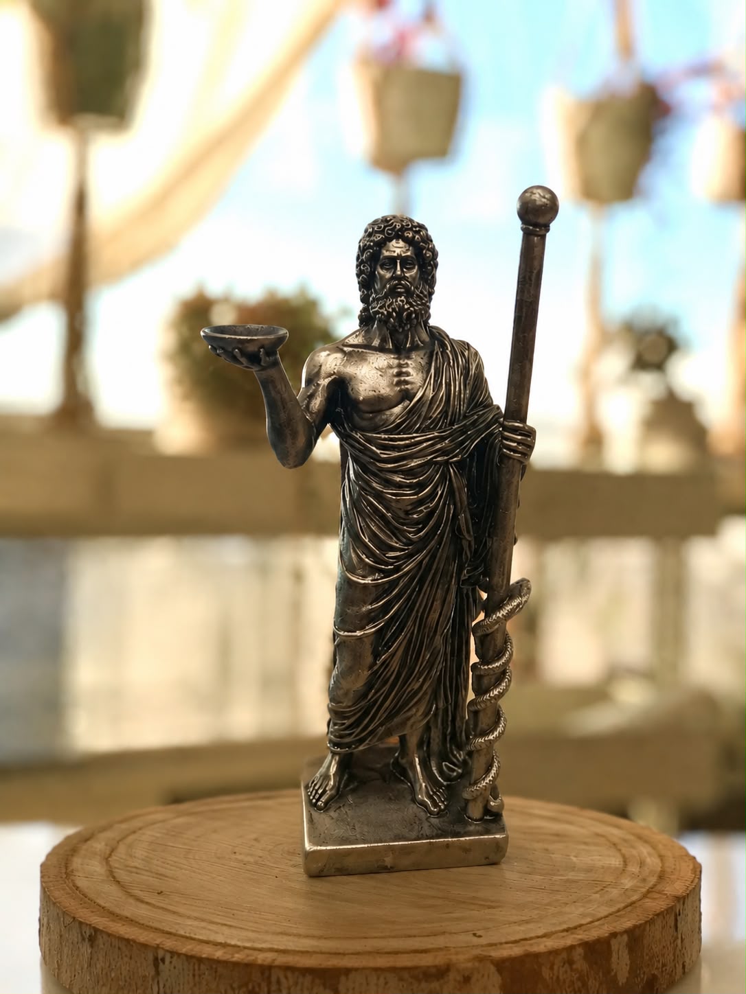 Figura Asclepio Dios De La Medicina 25 Cms