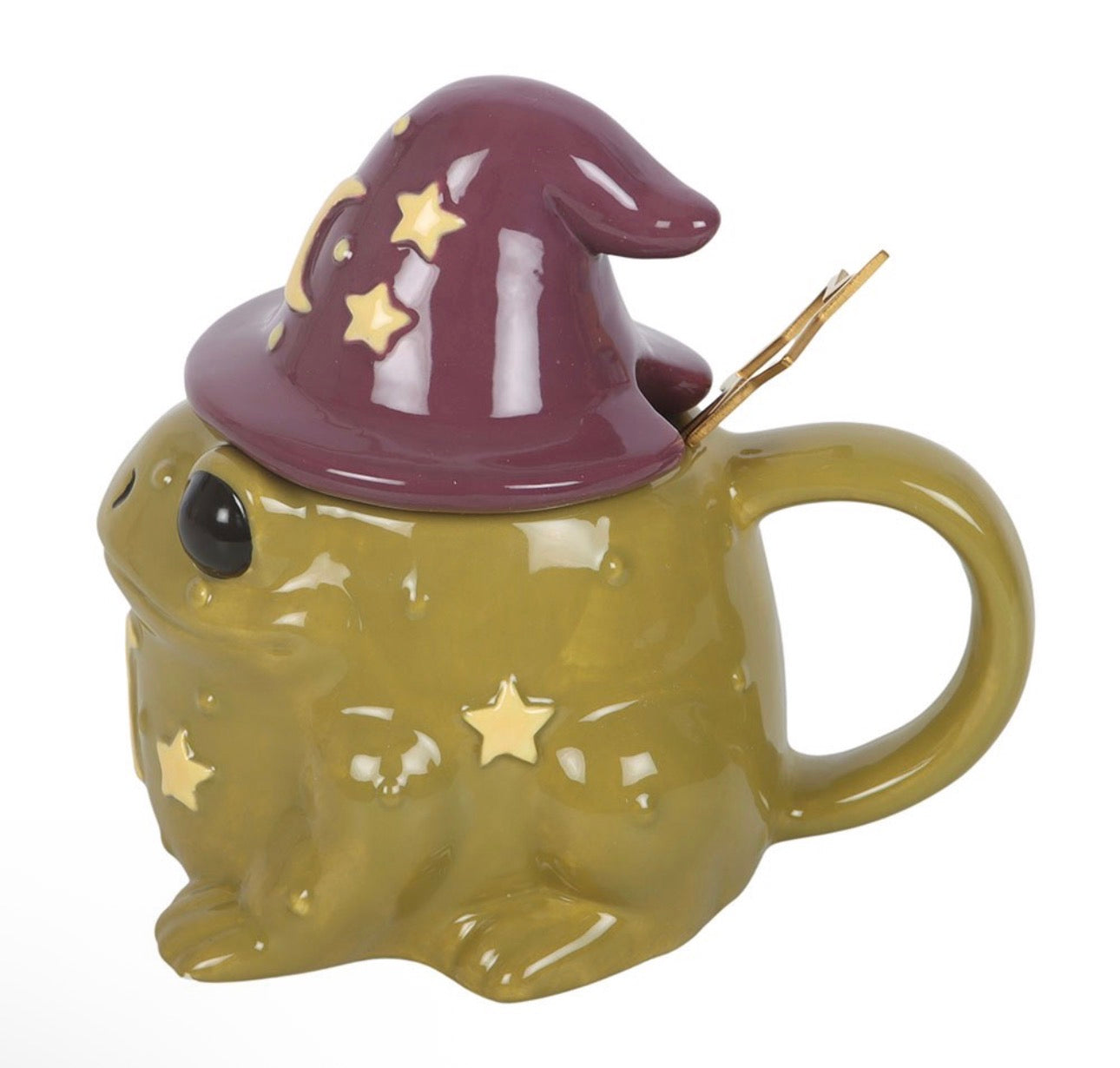 TAZA CON FORMA DE SAPO MÁGICO CON CUCHARA