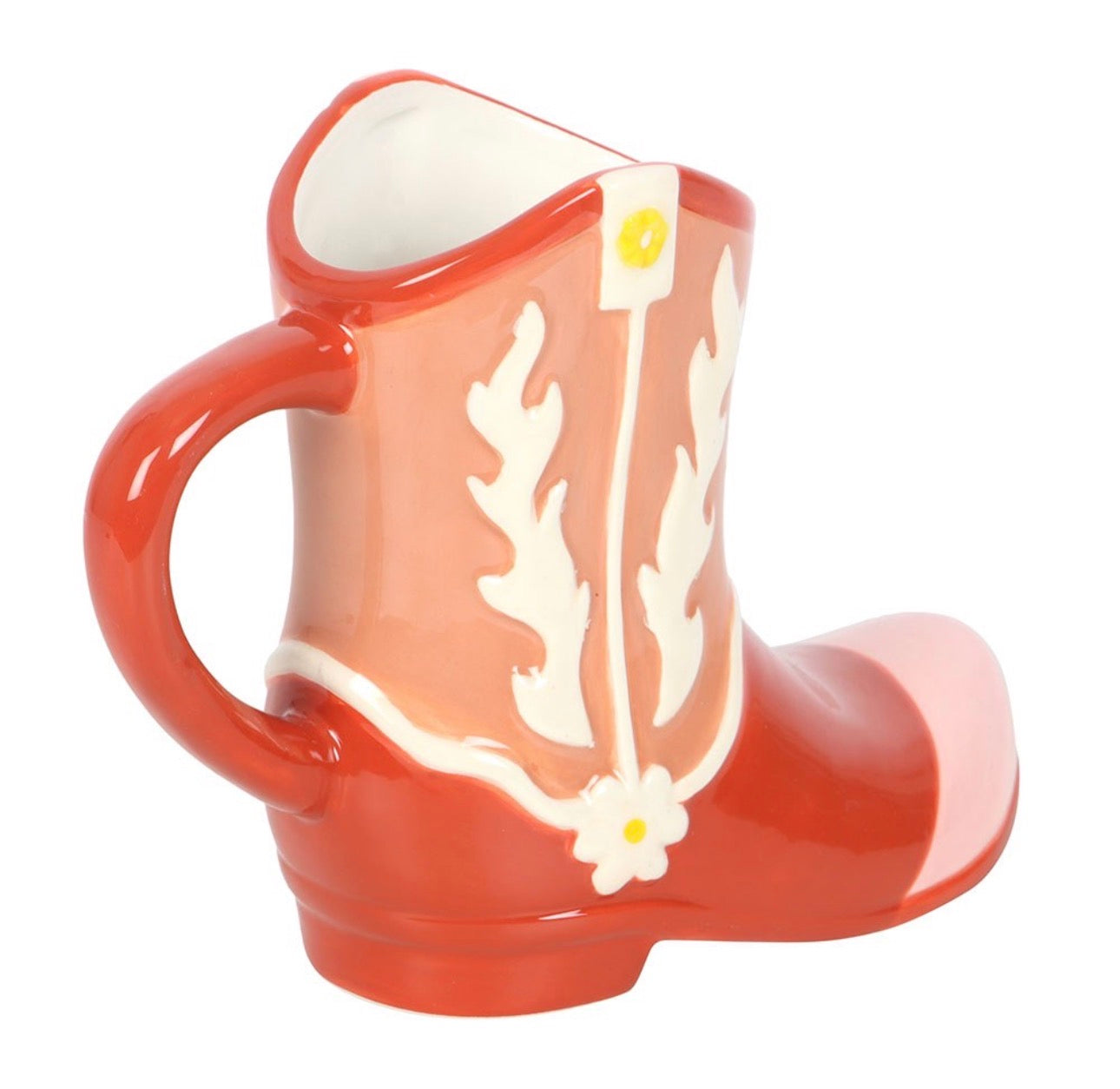 TAZA CON FORMA DE BOTA DE VAQUERO ROSA