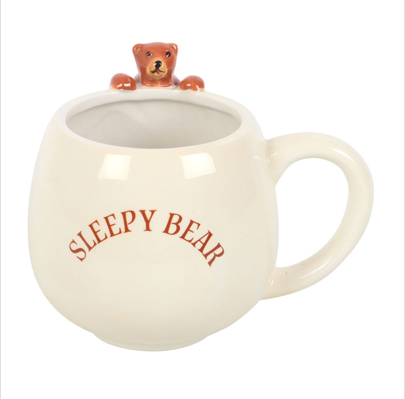 Taza redonda con forma de oso soñoliento