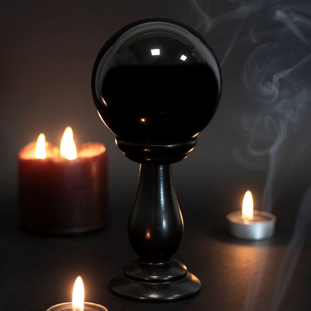 BOLA DE CRISTAL NEGRA SOBRE SOPORTE