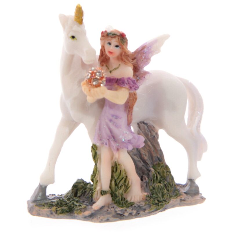 Figura Hada Floral y Unicornio con bolsa de regalo
