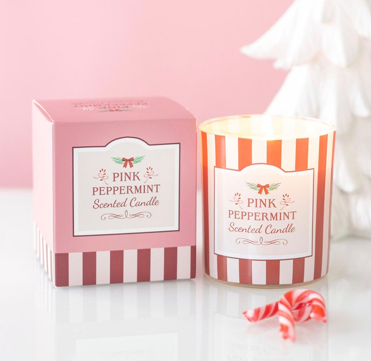 VELA CON AROMA A MENTA ROSA