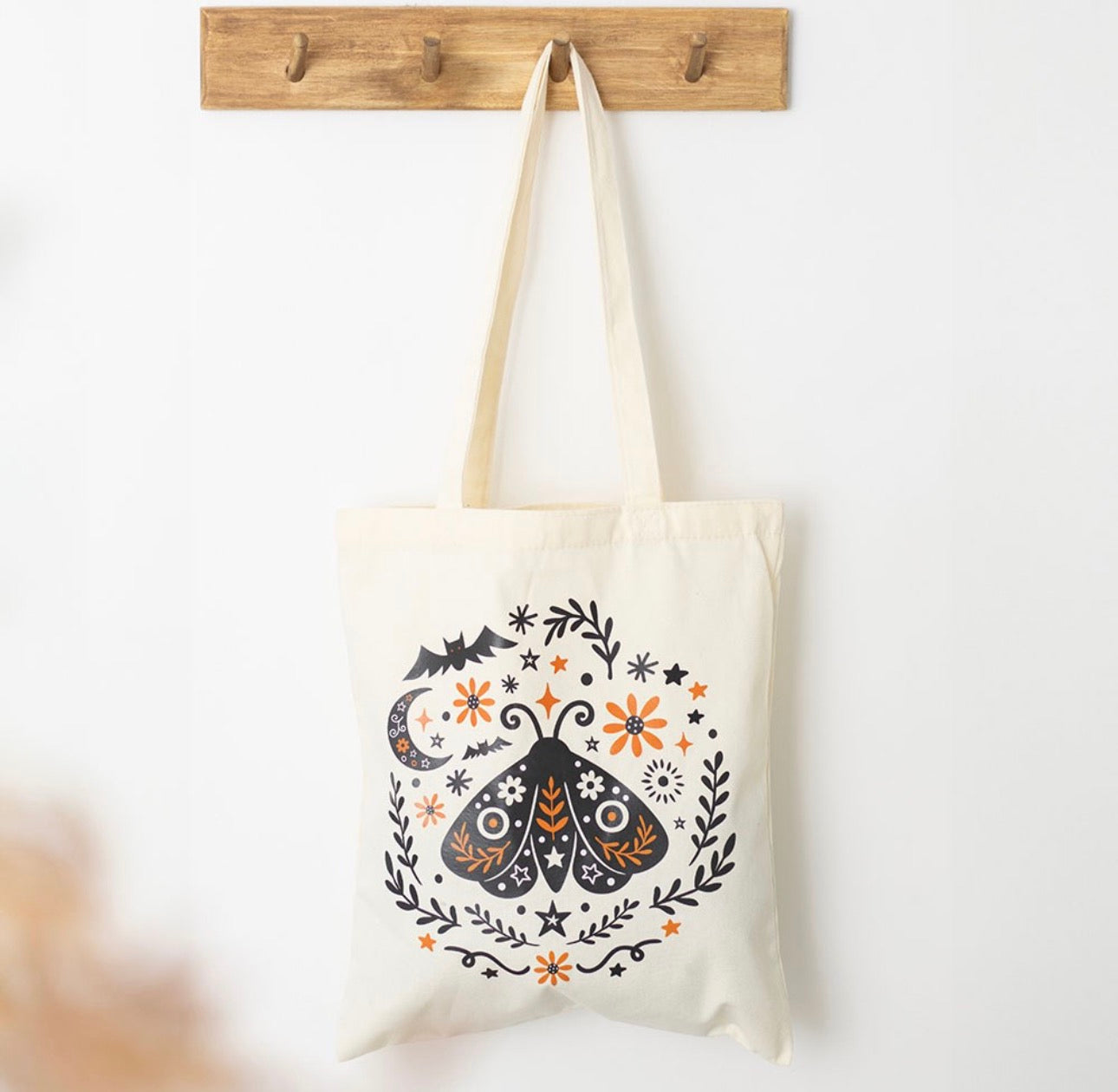BOLSO DE TELA MARIPOSA Y LUNA