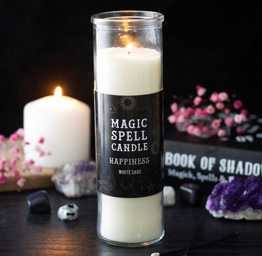 VELA DE TUBO «HAPPINESS WHITE SAGE MAGIC SPELL»