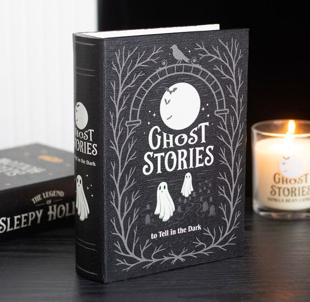 CAJA DE ALMACENAMIENTO CON FORMA DE LIBRO DE HISTORIAS DE FANTASMAS