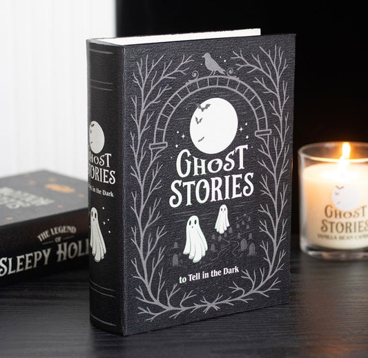 CAJA DE ALMACENAMIENTO CON FORMA DE LIBRO DE HISTORIAS DE FANTASMAS