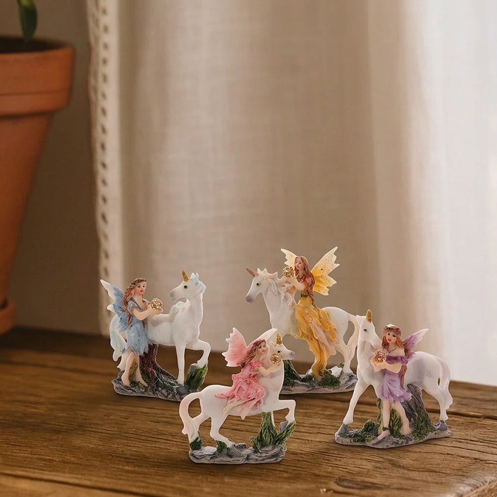Figura Hada Floral y Unicornio con bolsa de regalo