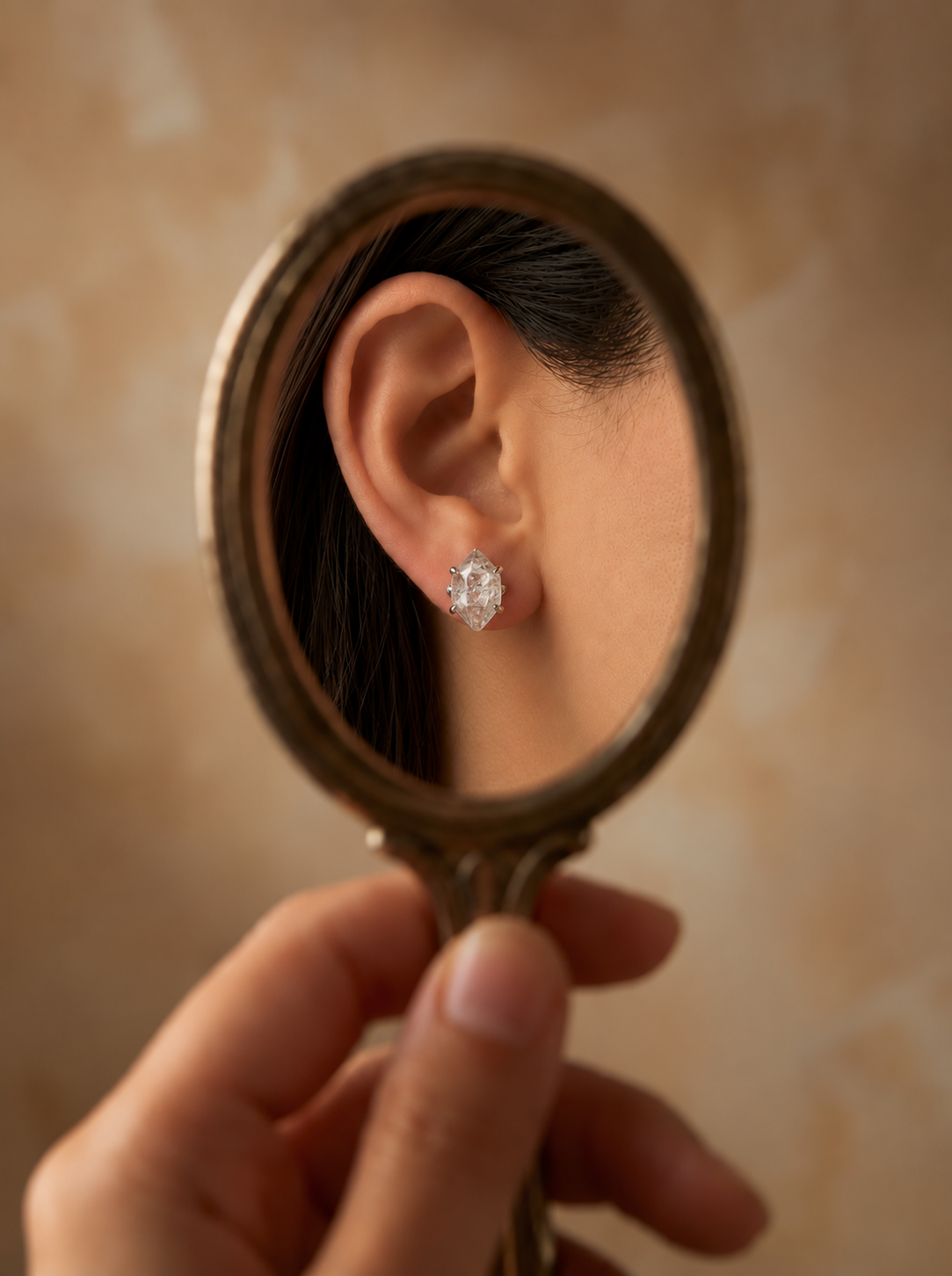 Pendientes cuarzo herkimer plata 925