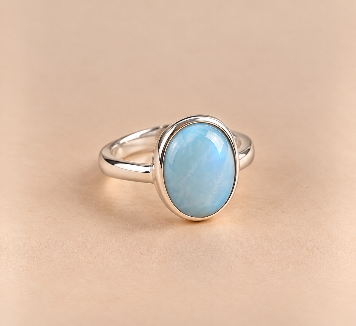 Anillo ópalo azul plata 925