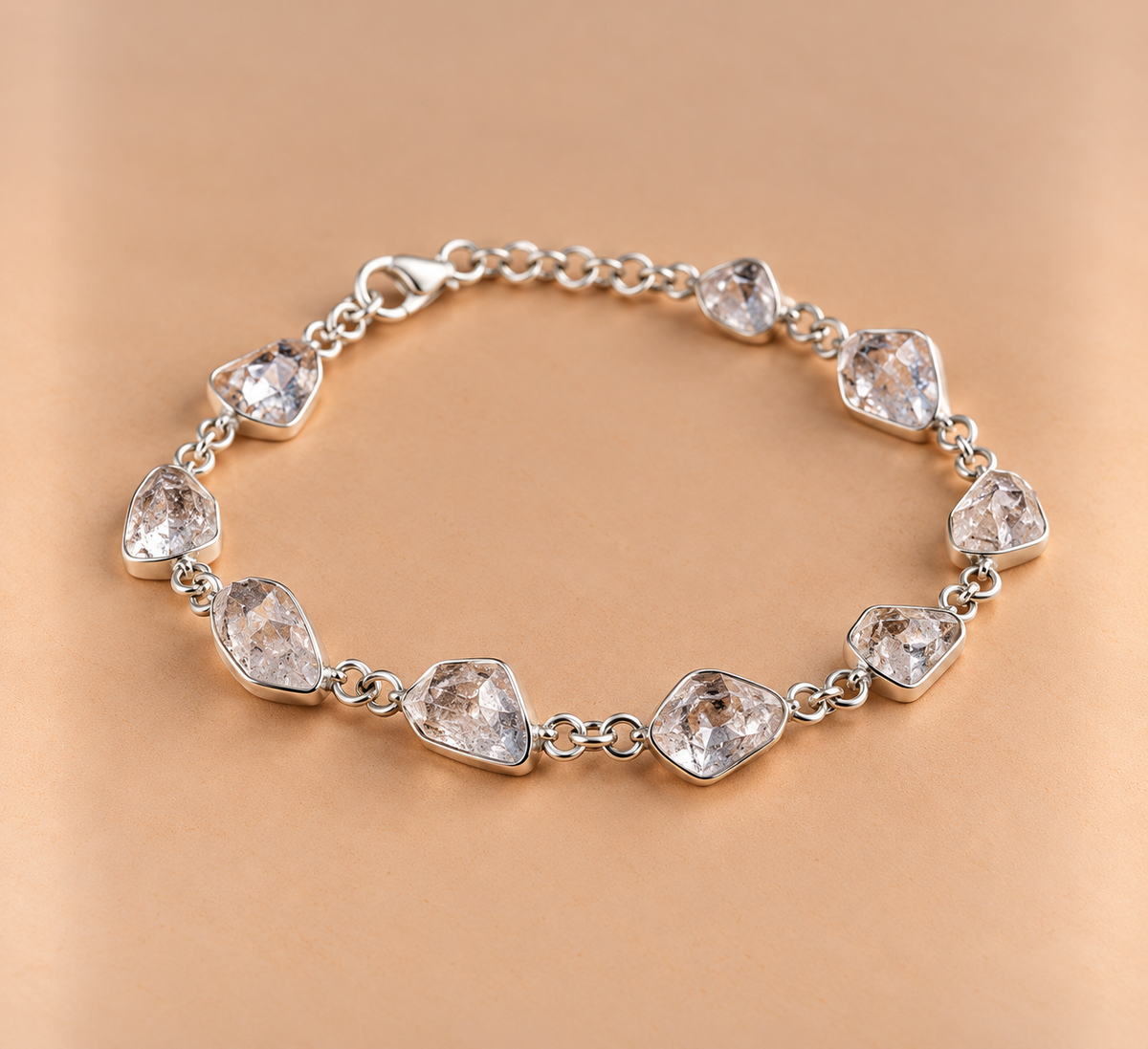 Pulsera de Cuarzo Herkimer Natural – Claridad, Energía y Conexión Espiritual