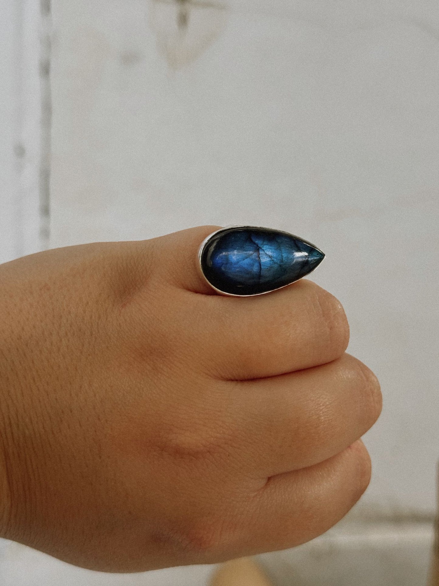 Anillo de Labradorita grande – Plata 925