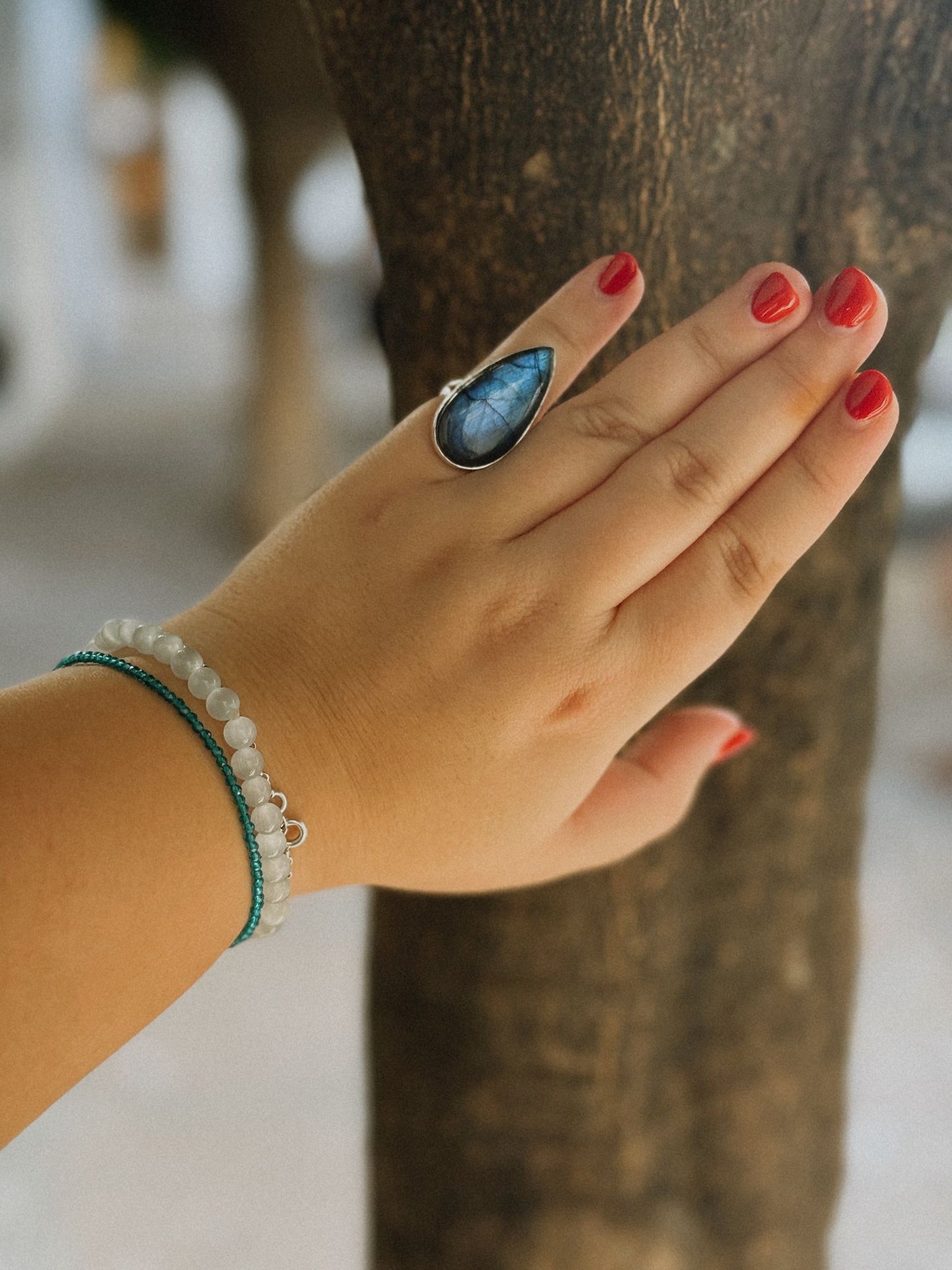 Anillo de Labradorita grande – Plata 925