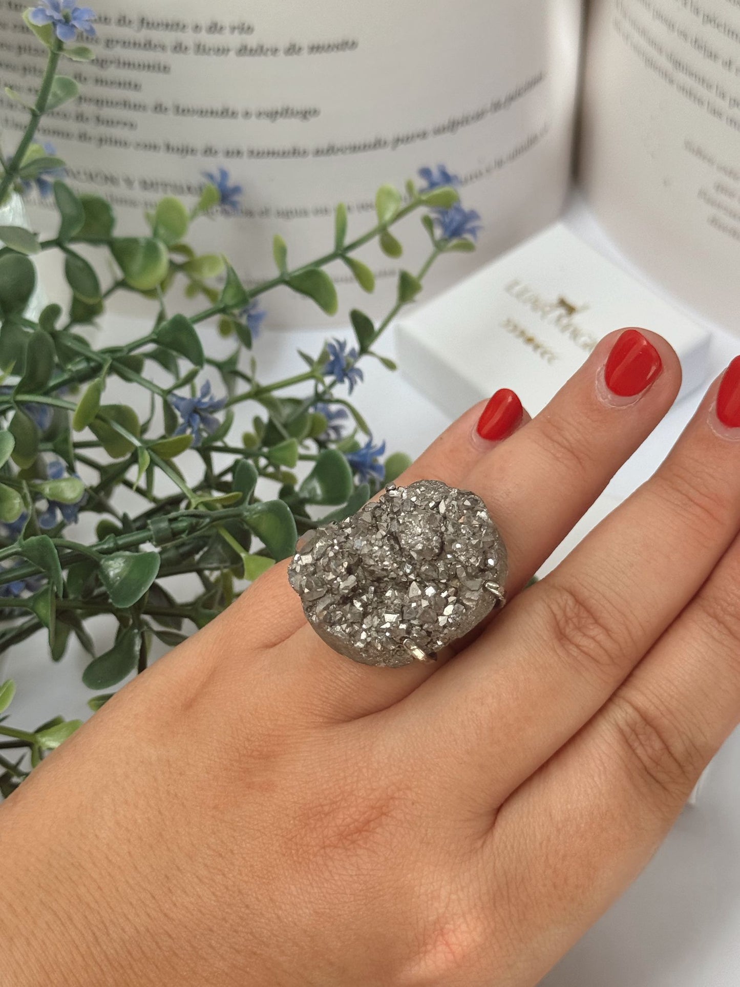 Anillo amatista plata acero inoxidable hipoalergénico