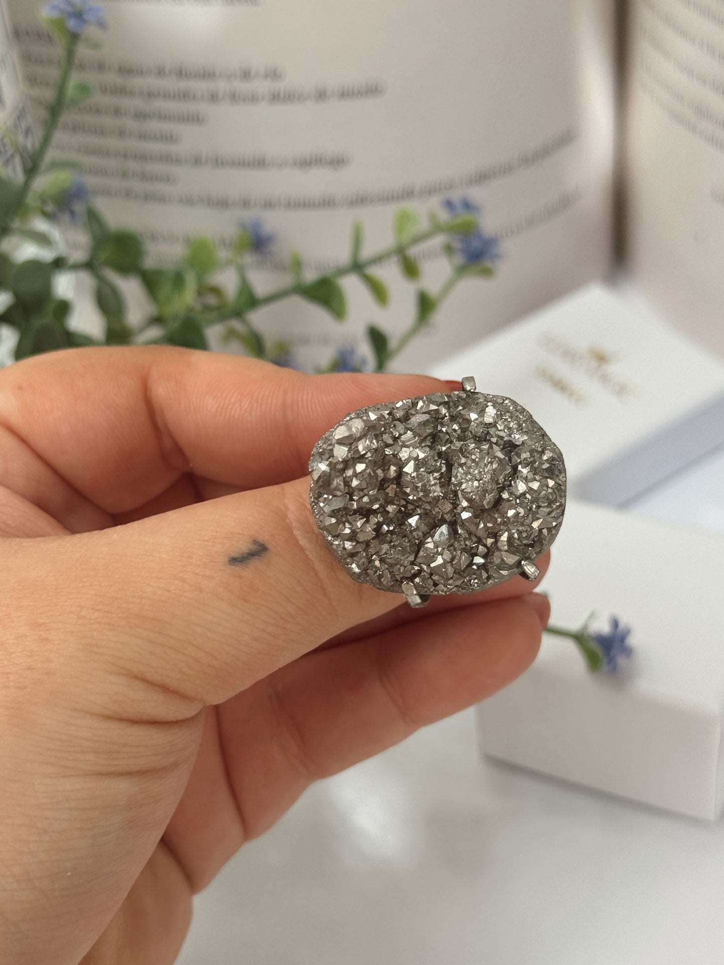 Anillo amatista plata acero inoxidable hipoalergénico