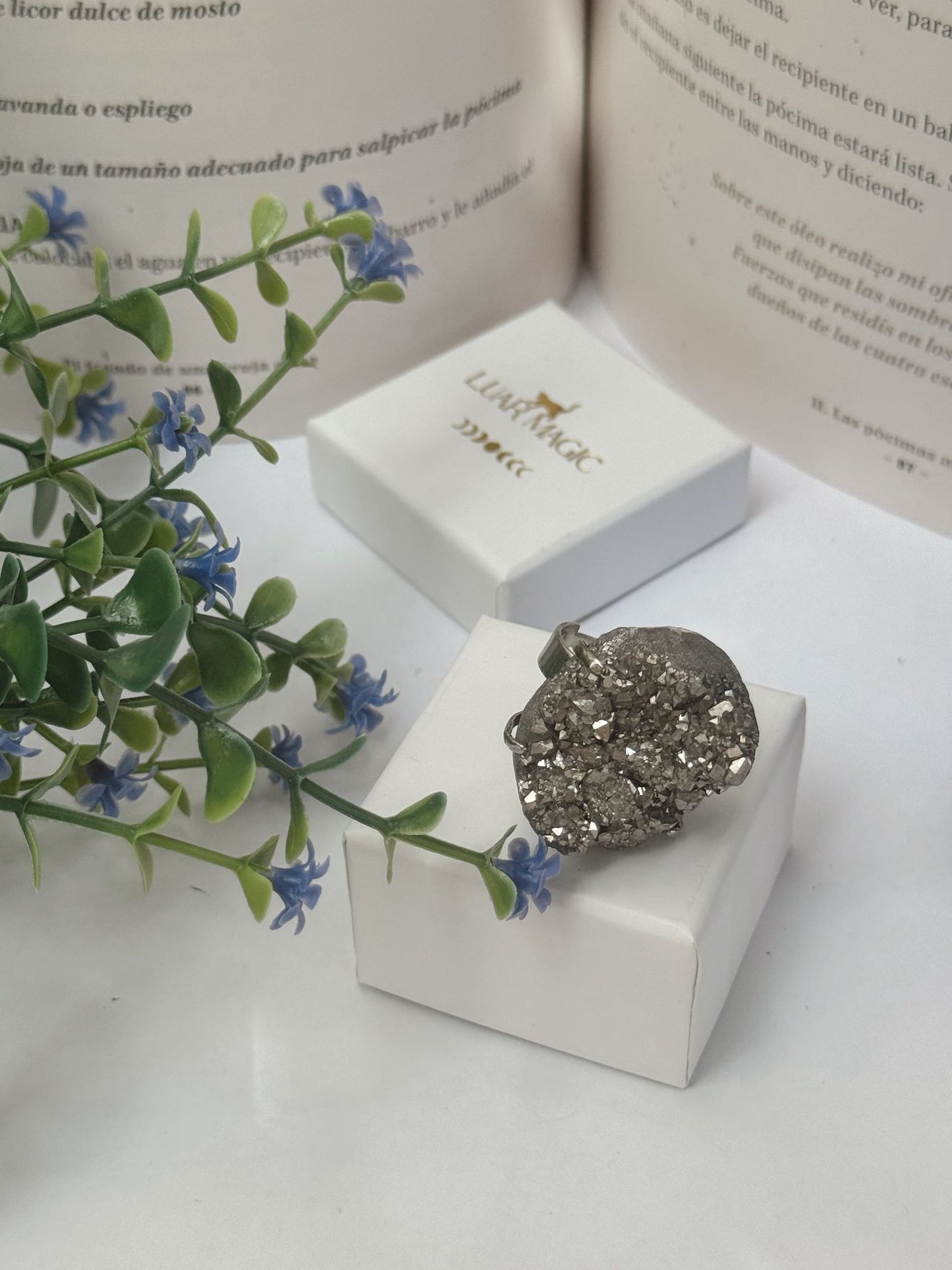 Anillo amatista plata acero inoxidable hipoalergénico