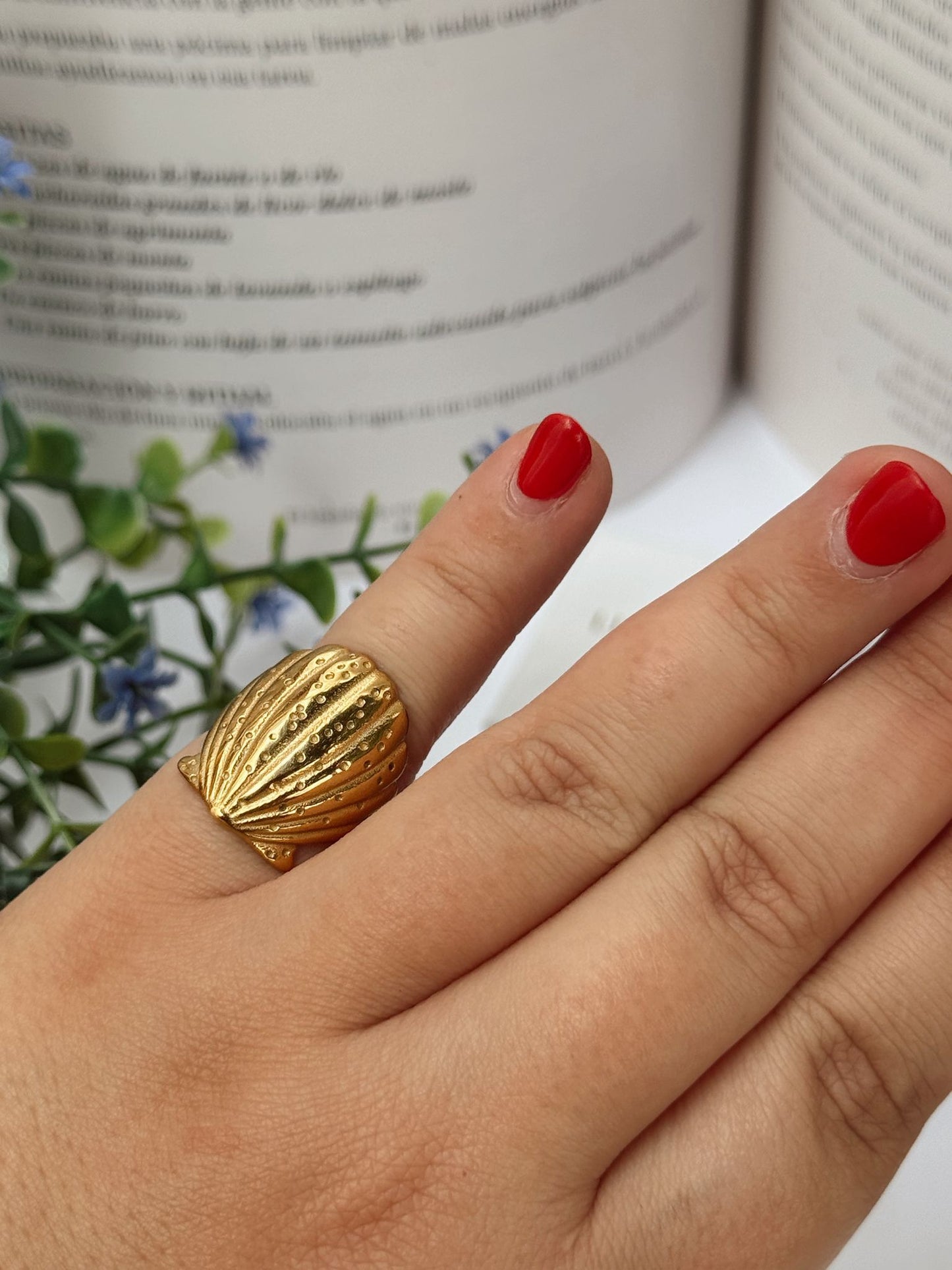 Anillo ajustable concha Marina