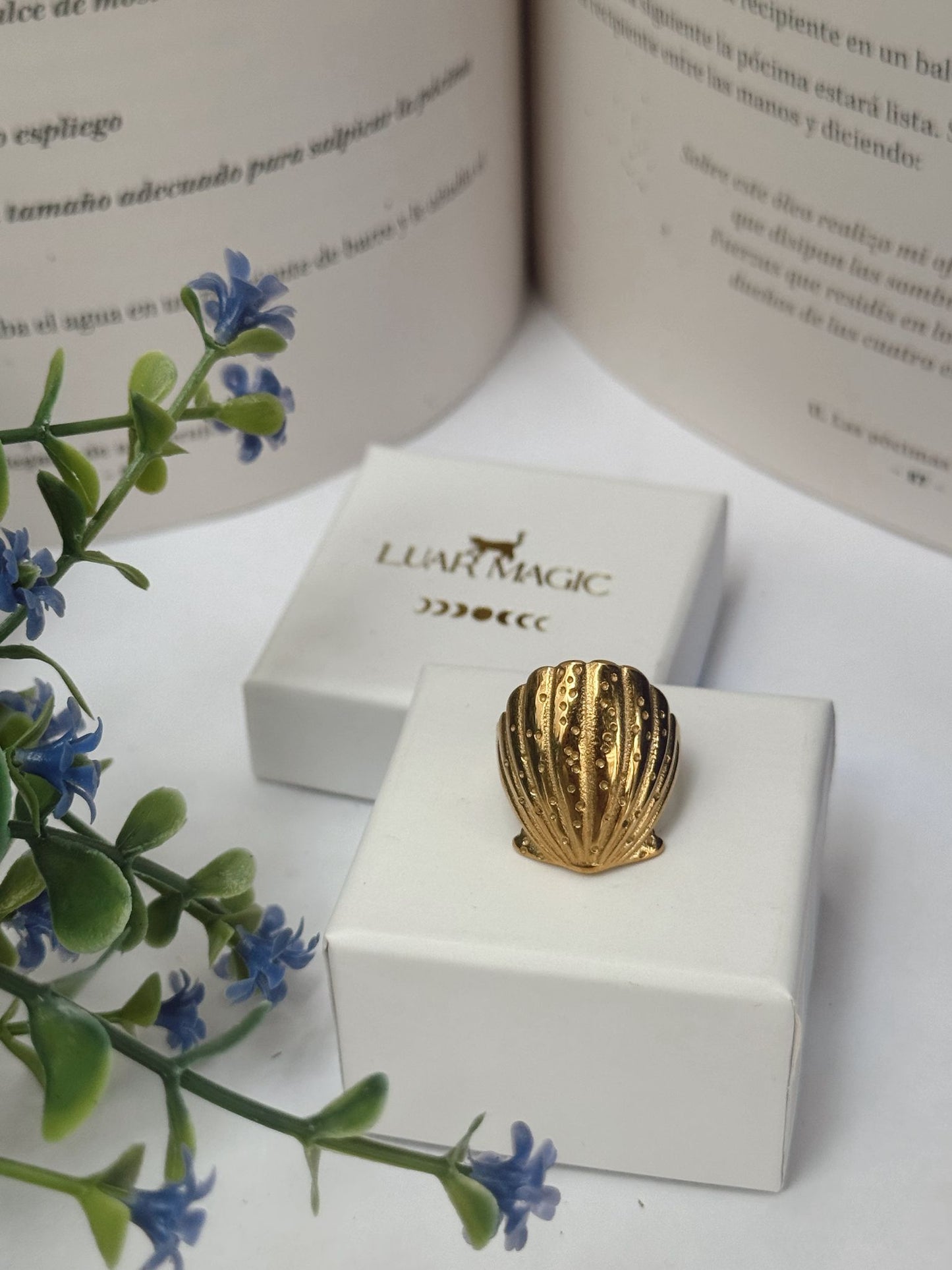 Anillo ajustable concha Marina