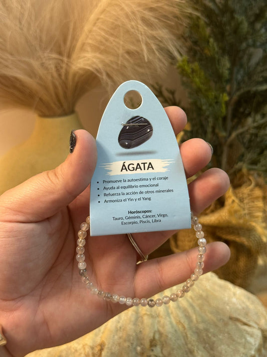 Pulsera Agata gris 4mm