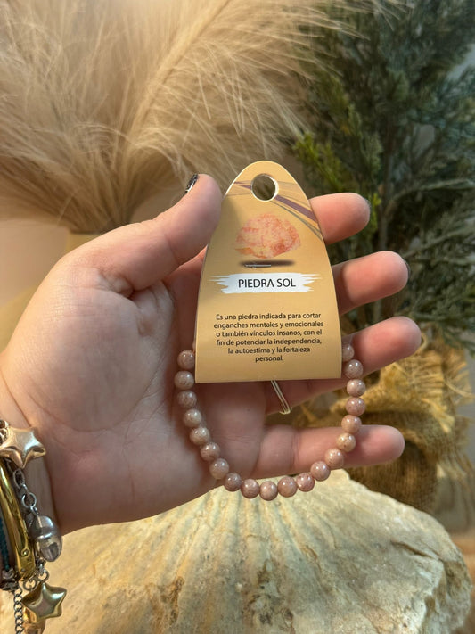 Pulsera Piedra Natural Piedra Sol 6 mm