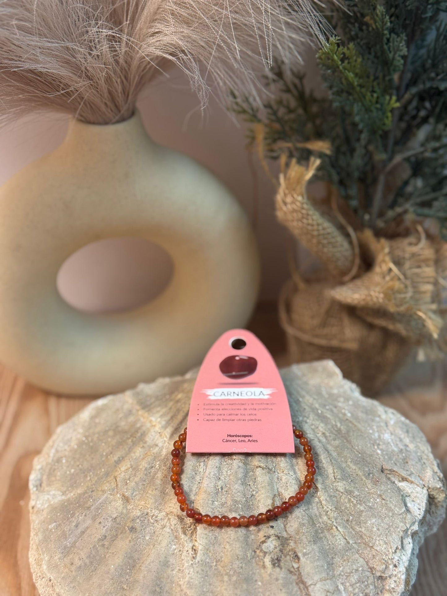 Pulsera mineral carneola 4mm