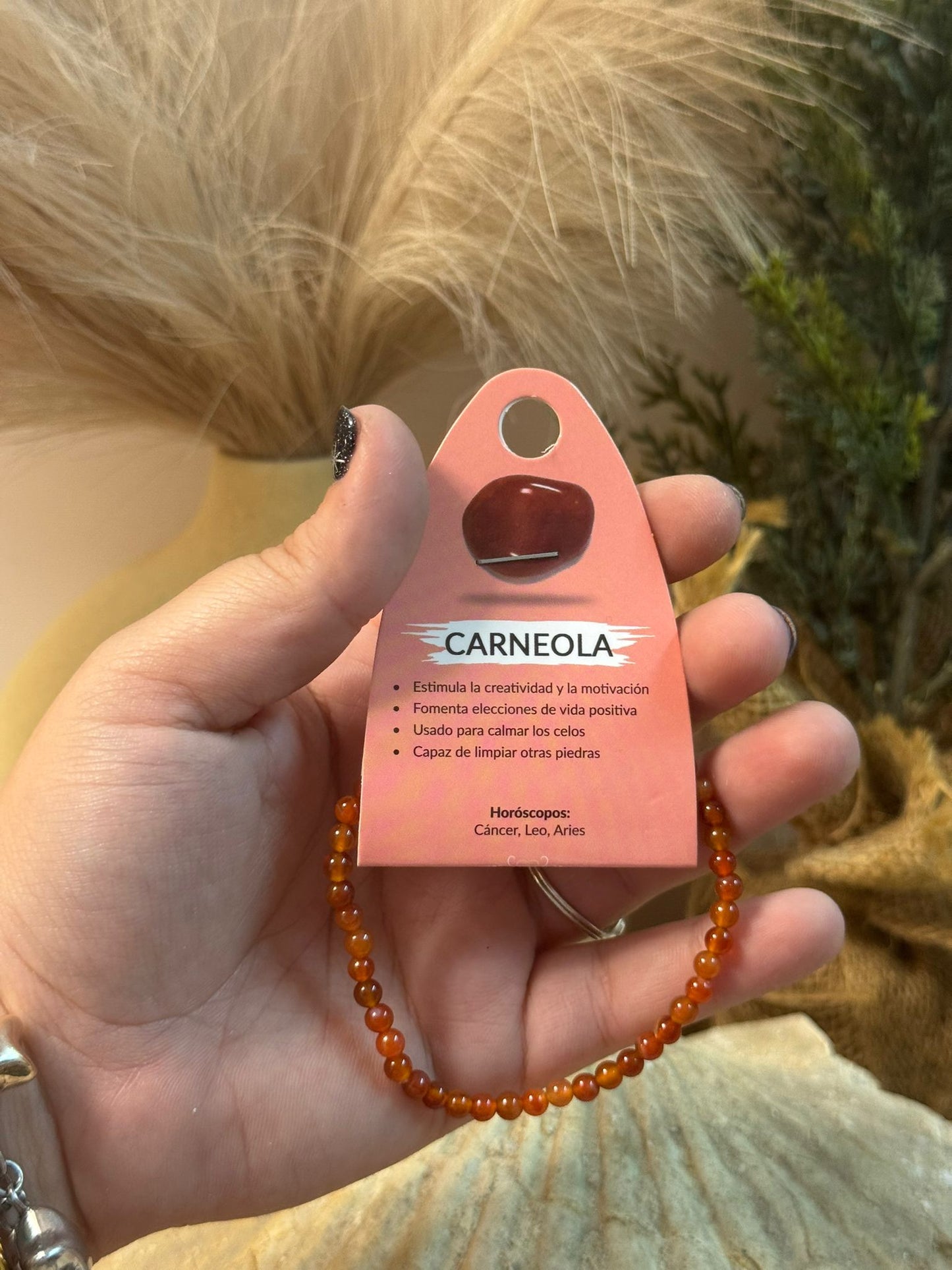 Pulsera mineral carneola 4mm