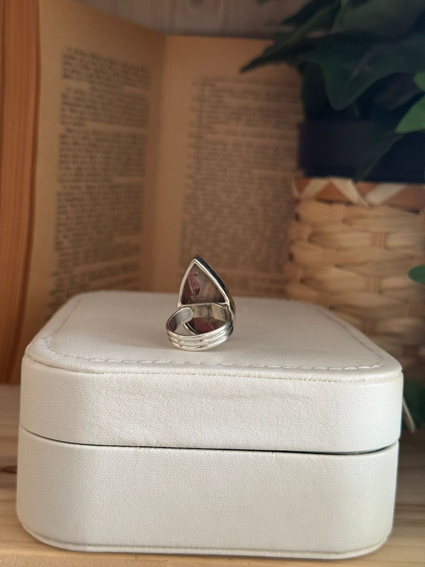 Anillo Ajustable de Rodocrosita en Plata 925