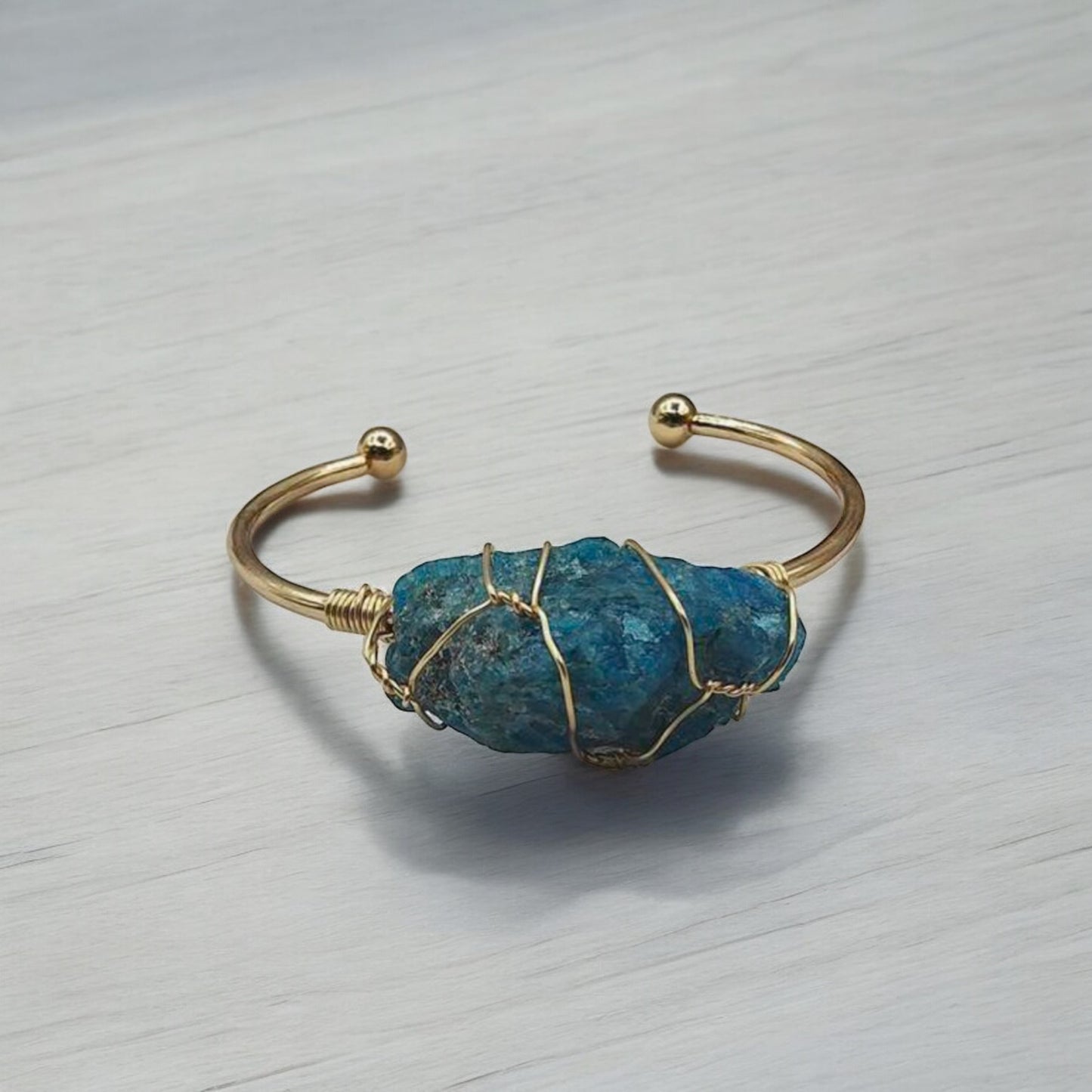 Pulsera rígida ajustable fósforo azul