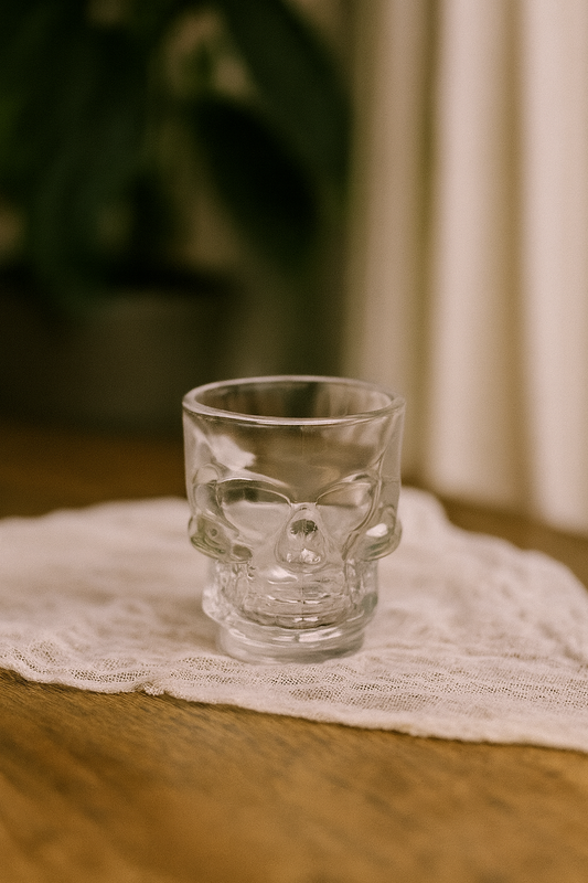 Set de 2 Vasos de Chupito de Cristal Calavera 60ml