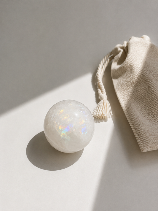 Esfera de cuarzo blanco arcoiris calidad extra