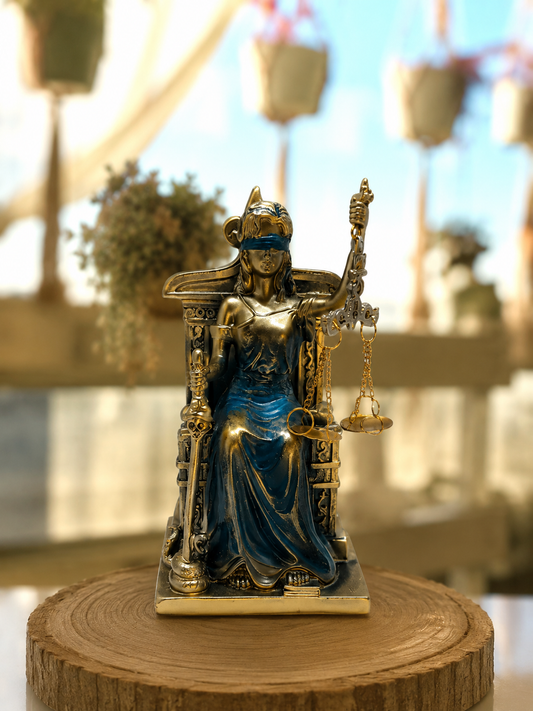 Diosa justicia en trono 19cm