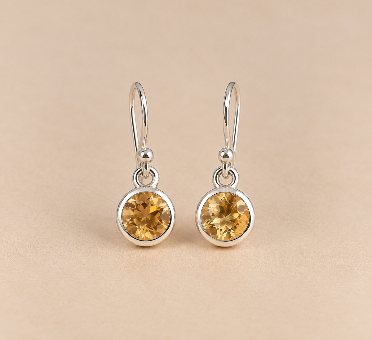 Pendientes de citrino plata 925